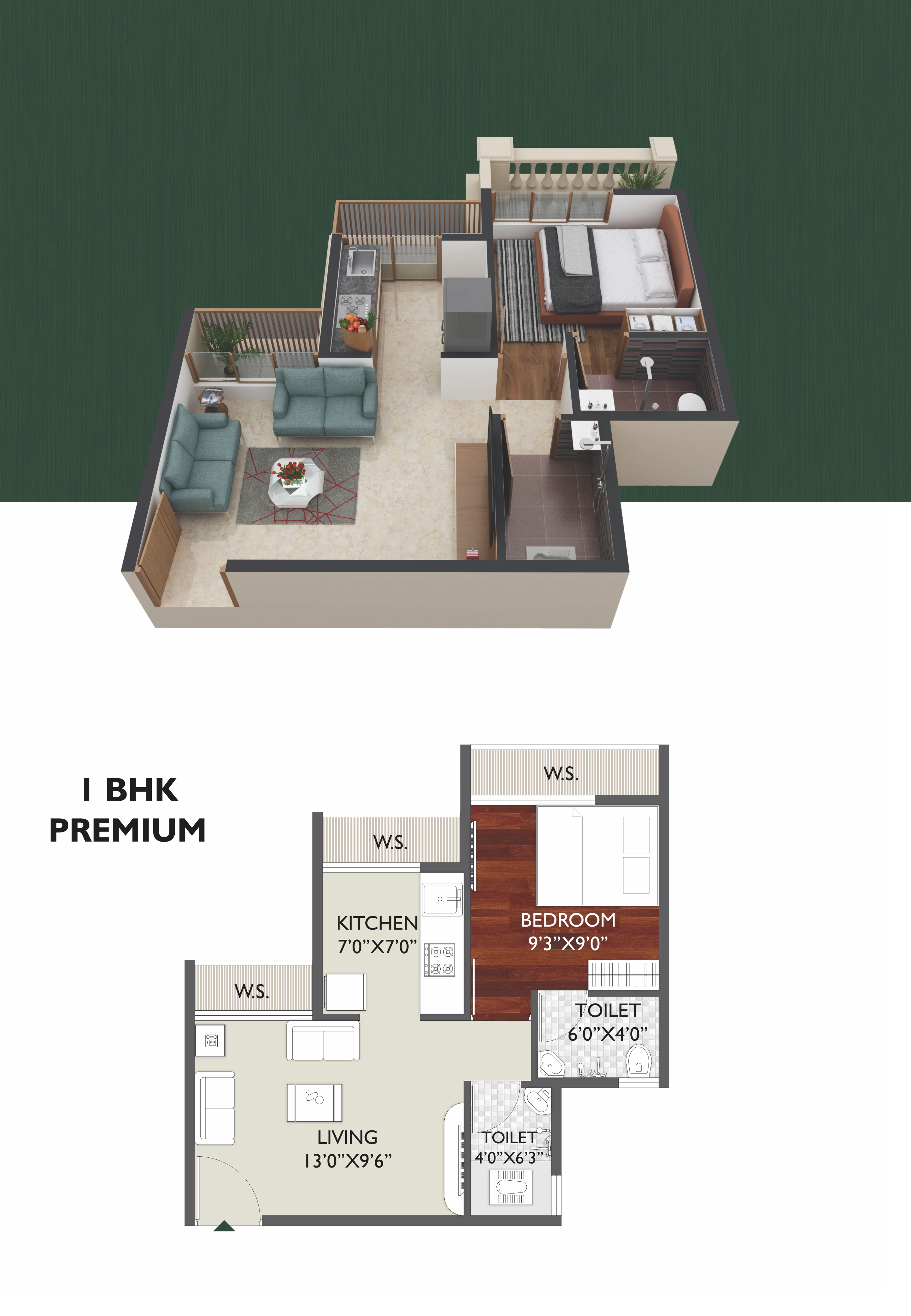 1 BHK Premium
